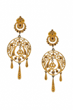 Christian Dior X Galliano Gold Pavé Crystal Embellished Decal Earrings SS1999