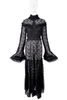 Mikhael Tal Black Lace Ruffle Collar Victorian Gown