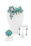 Christian Dior Blue Gemstone Crystal Flower Statement Ring Resort 2008