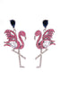 Vintage Flamingo Rhinestone Earrings