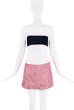 Dolce & Gabbana Pink Gold Floral Pattern Mini Skirt SS2000