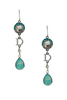 Christian Dior Silver Blue Gemstone Bead Logo Teardrop Earrings Resort 2008