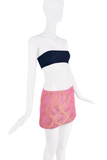 Dolce & Gabbana Pink Gold Floral Pattern Mini Skirt SS2000