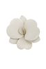 Vintage White Leather Heart Petal Flower Broach