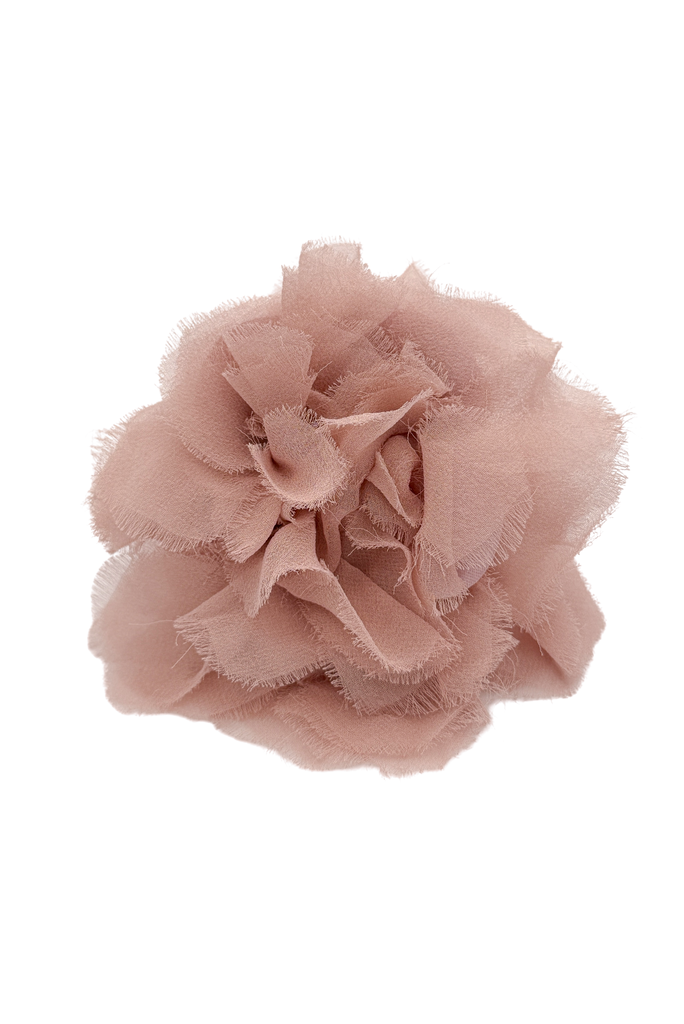 Vintage Pink Chiffon Fabric Handmade Flower Broach Accessory