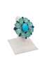 Christian Dior Blue Gemstone Crystal Flower Statement Ring Resort 2008