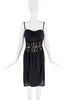 Dolce & Gabbana Black Silk Sheer Patent Leather Belt Bustier Dress