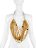 Chanel Gold Chain Collection Black Beads Logo XL Necklace