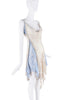 Y-Project White Silk Blue Lace Layered Drape Asymmetric Dress