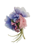 Vintage Blue Purple Pink Green Chiffon Flower Broach Accessory
