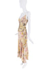 Roberto Cavalli Yellow White Pink Abstract Pattern Waist Corset