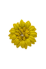 Vintage Yellow Dyed Leather Petals Layered Flower Broach Accessory