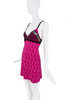 John Galliano Pink Black Lace Flower Print Slip Dress