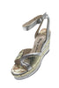 Terry de Havilland Gold Snake Silver Metallic "Marianne" Wedge Platforms Size 37