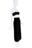 Vivienne Westwood Black Velvet Gold Button Orb Logo Vest & Pencil Skirt Set