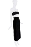 Vivienne Westwood Black Velvet Gold Button Orb Logo Vest & Pencil Skirt Set