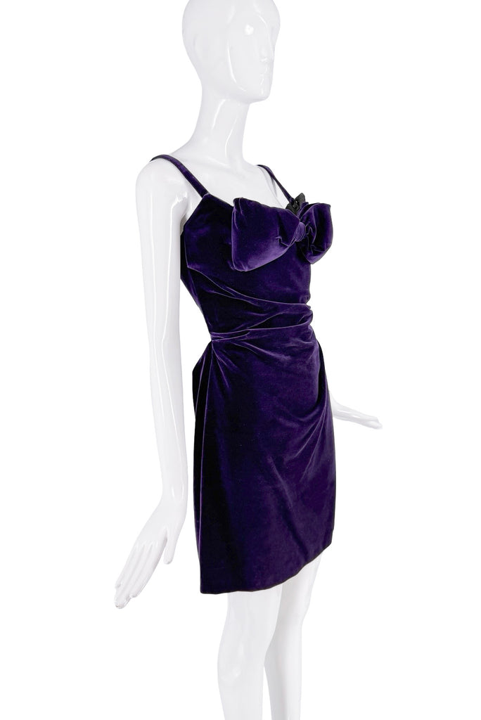 Vivienne Westwood Purple Velvet Bow Corset Dress