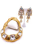 Thelma Deutsch Gold Art Deco Crystal Chandelier Earrings
