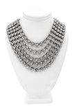 Fausto Puglisi Large Clear Crystal Rhinestone Multi Strand Necklace FW2001
