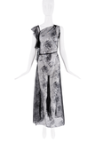 RE:Muse Black Sheer Lace Ruffle Patterned Dress Gown