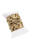 Poggi Paris Gold Pavé Crystal Embellished Fish Anchor Cuff Bracelet