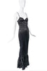 Roberto Cavalli Black Silk Corset Mermaid Dress Gown