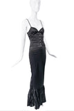 Roberto Cavalli Black Silk Corset Mermaid Dress Gown