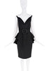 Thierry Mugler Black Vampire Peplum Belt Bustier Corset Dress
