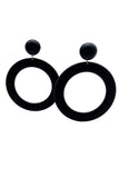 Oversized Black Matte Graphic Hoop Earrings