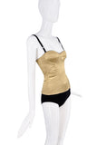 Dolce & Gabbana Gold Stitched Ribbed Bustier Corset Top 2003