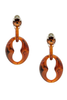 Prada Amber Plexiglass Gemstone Crystal Double Hoop Drop Earrings