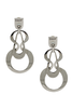Christian Dior Silver Geometric Curled Layered Hoop Logo Earrings