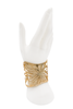 Thierry Mugler Gold Flower Cut Out Slip On Cuff Bracelet