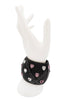Chanel Black W/ Pink Gemstones & Clear Rhinestones Cuff Bracelet
