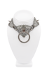 Lory Sun Silver Embellished Spike Large O-Ring Choker Necklace