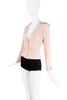 Gucci Baby Pink Silk Satin Studded Belt Blazer Jacket