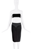 Gucci Black Suede Paneled Wrap Pencil Midi Skirt