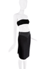 Gucci Black Suede Paneled Wrap Pencil Midi Skirt