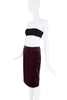 Gucci Maroon Burgundy Dark Purple Velvet Midi Pencil Skirt