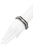 Lanvin Black Enamel Crystal Art Deco Bracelet