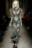Francesca Scognamiglio Green Mesh Embroidered Gown AW 2016