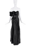 Alexander McQueen Black Ruffle Embroidered Corset Bustier Dress Gown