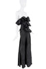 Alexander McQueen Black Ruffle Embroidered Corset Bustier Dress Gown