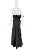 Alexander McQueen Black Ruffle Embroidered Corset Bustier Dress Gown