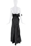 Alexander McQueen Black Ruffle Embroidered Corset Bustier Dress Gown