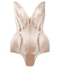 Mugler Pink Satin Bustier Corset Padded Hips Bodysuit Runway SS2025