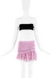Blumarine Baby Pink Ruched Ruffle Asymmetric Skirt
