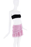 Blumarine Baby Pink Ruched Ruffle Asymmetric Skirt