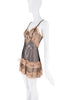 Jean Paul Gaultier Nude Black Sheer Floral Lace Mini Slip Dress