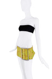 Dolce & Gabbana Lime Green Floral Print Crystal Belt Micro Mini Skirt SS2000